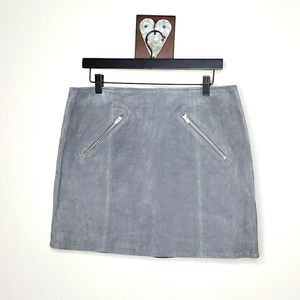 NWT BlankNYC Gray Leather Suede Miniskirt
